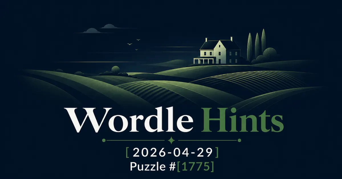 Illustrated cover for Wordle hints on April 29, 2026, puzzle #1775.