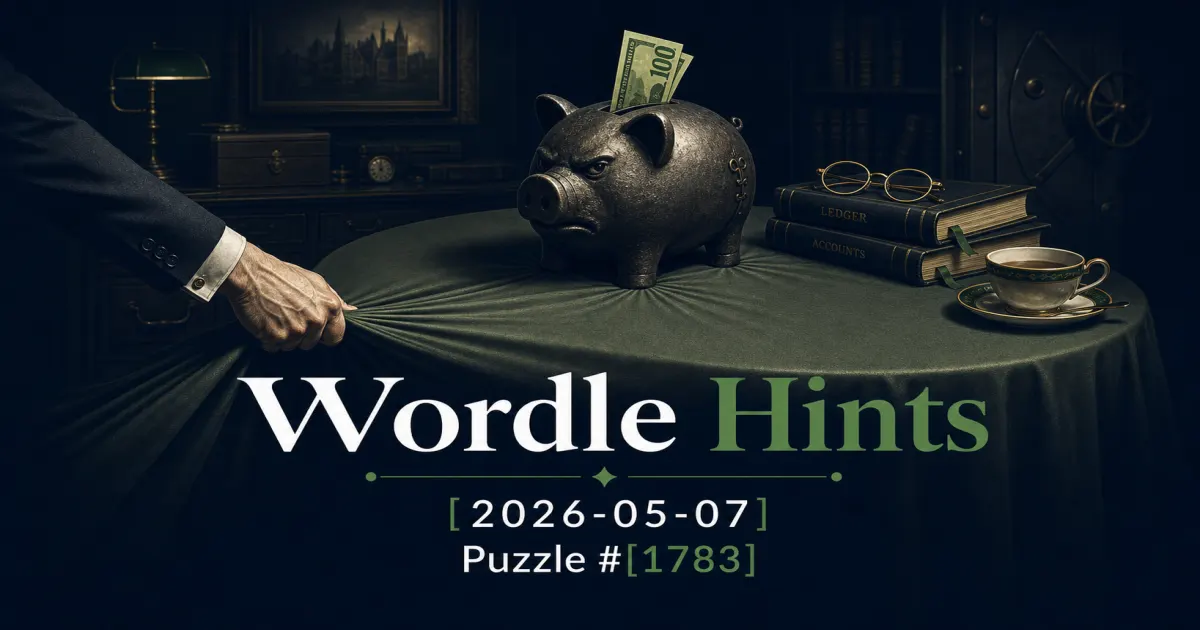 Illustrated cover for Wordle hints on May 7, 2026, puzzle #1783.