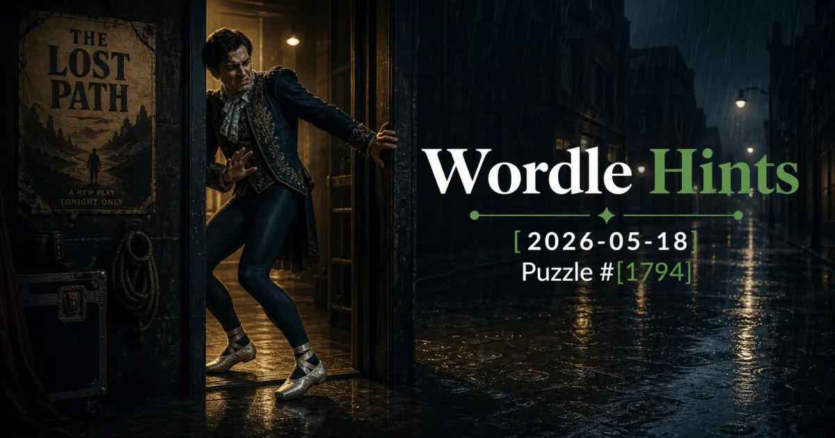 Illustrated cover for Wordle hints on May 18, 2026, puzzle #1794.
