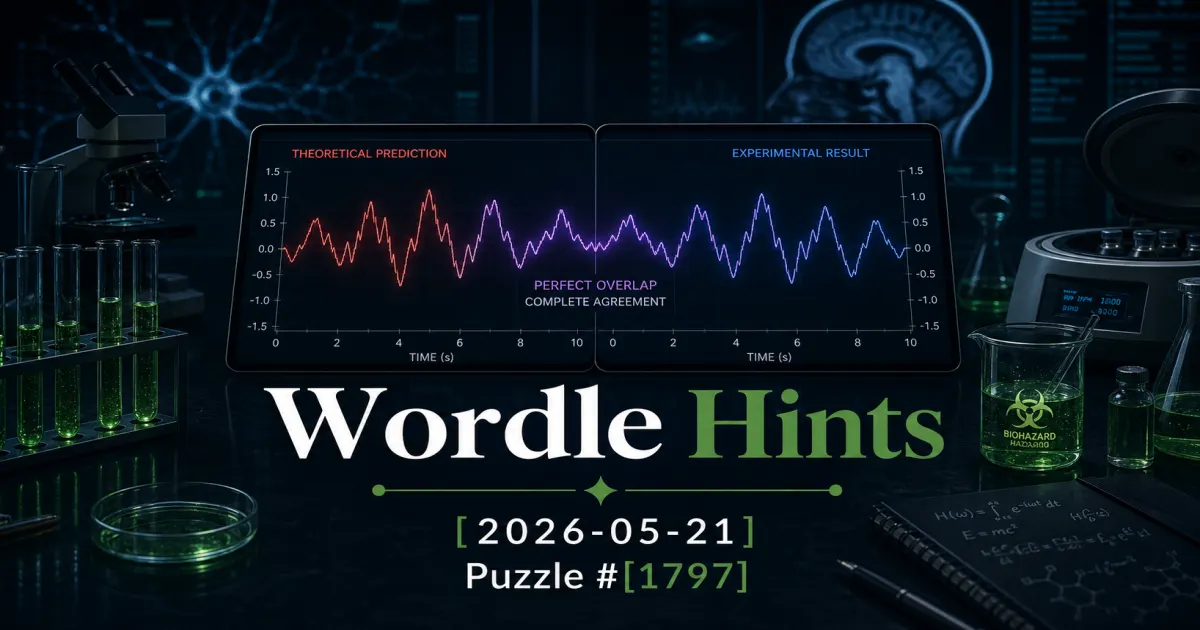 Illustrated cover for Wordle hints on May 21, 2026, puzzle #1797.